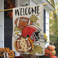 Interesting Football Thanksgiving Garden Flag & House Flag, Welcome Thankful Season Outdoor Decor, Yard Decor Gift For Football Lovers