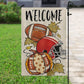 Interesting Football Thanksgiving Garden Flag & House Flag, Welcome Thankful Season Outdoor Decor, Yard Decor Gift For Football Lovers