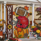 Interesting Football Thanksgiving Garden Flag & House Flag, Welcome Thankful Season Outdoor Decor, Yard Decor Gift For Football Lovers