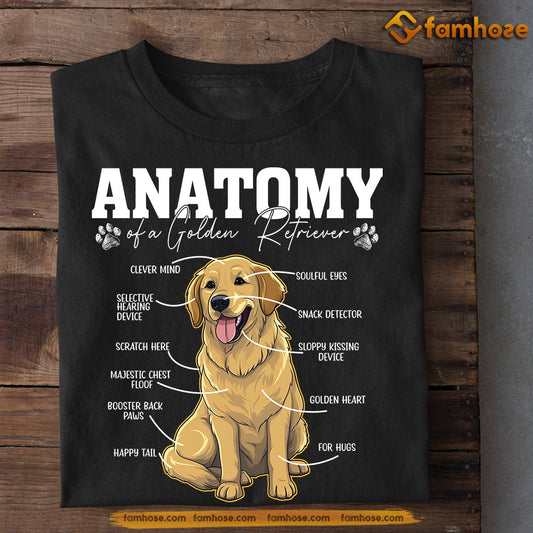 Dog T-shirt, Anatomy Of A Golden Retriever Clever Mind Golden Heart, Gift For Dog Lovers, Dog Owners, Dog Tees