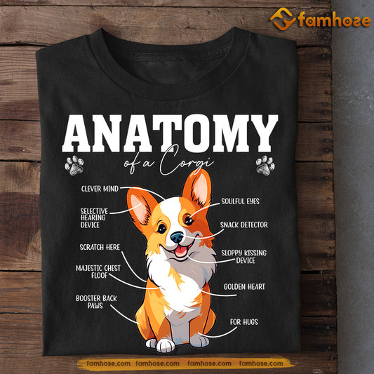 Dog T-shirt, Anatomy Of A Corgi Clever Mind Golden Heart, Gift For Dog Lovers, Dog Owners, Dog Tees