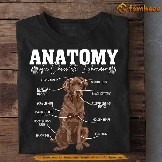 Dog T-shirt, Anatomy Of A Chocolate Labrador Clever Mind Golden Heart, Gift For Dog Lovers, Dog Owners, Dog Tees