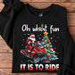 Santa Snowmobile Christmas Sweatshirt, Oh What Fun It Is To Ride Sports Crewneck Sweatshirt Gift For Snowmobile Lovers
