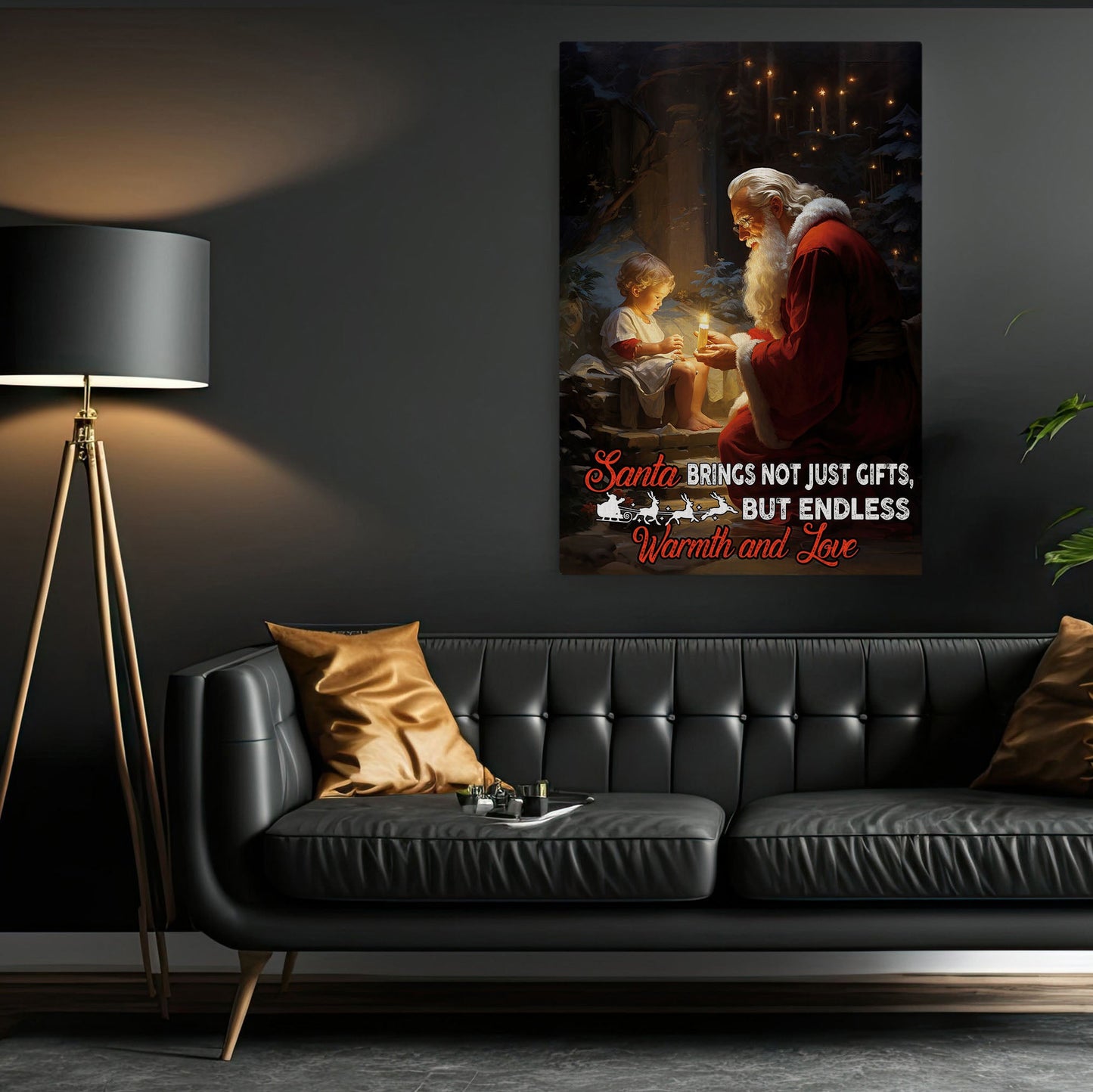 Santa Brings Not Just Gifts, But Endless Warmth And Love, Santa Claus Christmas Canvas Painting, Xmas Wall Art Decor - Christmas Poster Gift