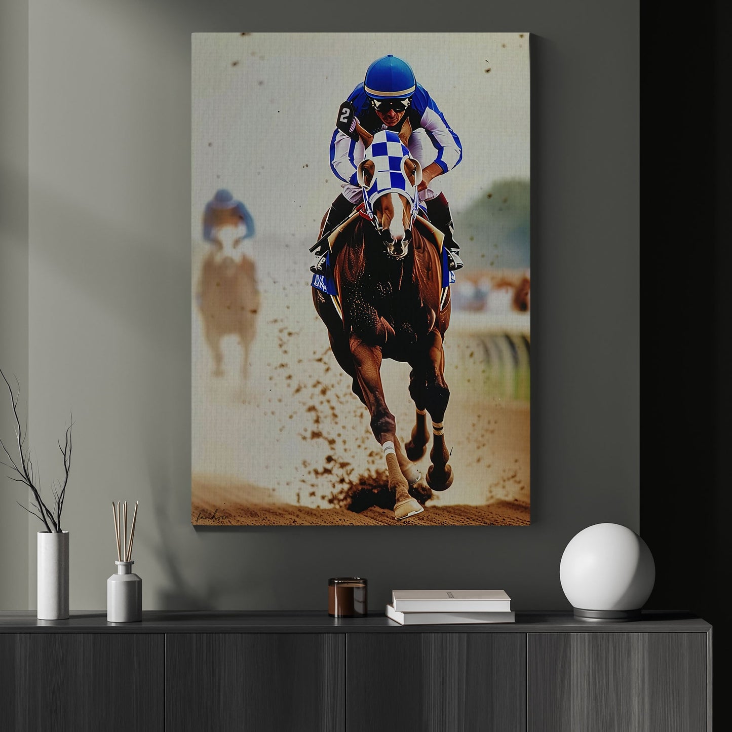 Secretariat Canvas Painting, Let's Race With Me, Horse Race Wall Art Decor, Poster Gift For Horse Racing Lovers