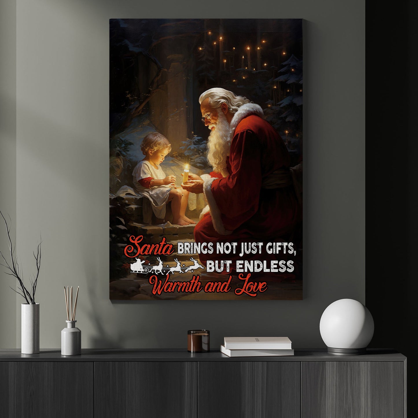 Santa Brings Not Just Gifts, But Endless Warmth And Love, Santa Claus Christmas Canvas Painting, Xmas Wall Art Decor - Christmas Poster Gift