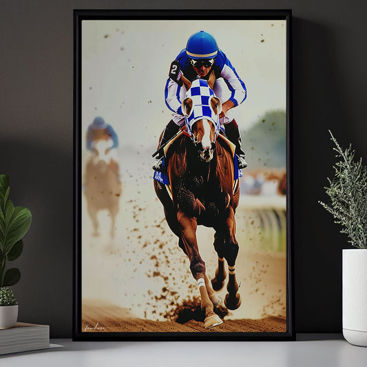 Secretariat Canvas Painting, Let's Race With Me, Horse Race Wall Art Decor, Poster Gift For Horse Racing Lovers