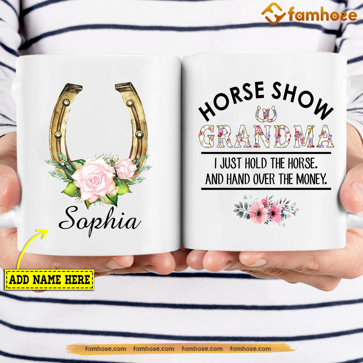 Personalized Horse Mug, Horse Show Grandma Hold The Horse Hand Over The Money, Mother's Day Gift Mug, Cups For Horse Lovers, Horse Owners