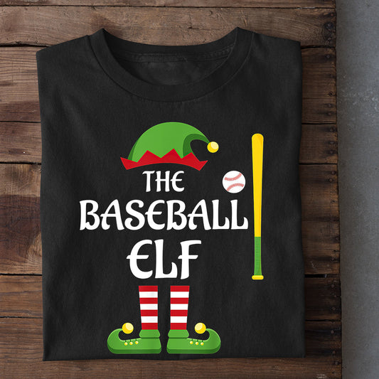 Baseball Christmas T-shirt, The Baseball ELF, Gift For Baseball Lovers, Baseball Tees, Baseball Players