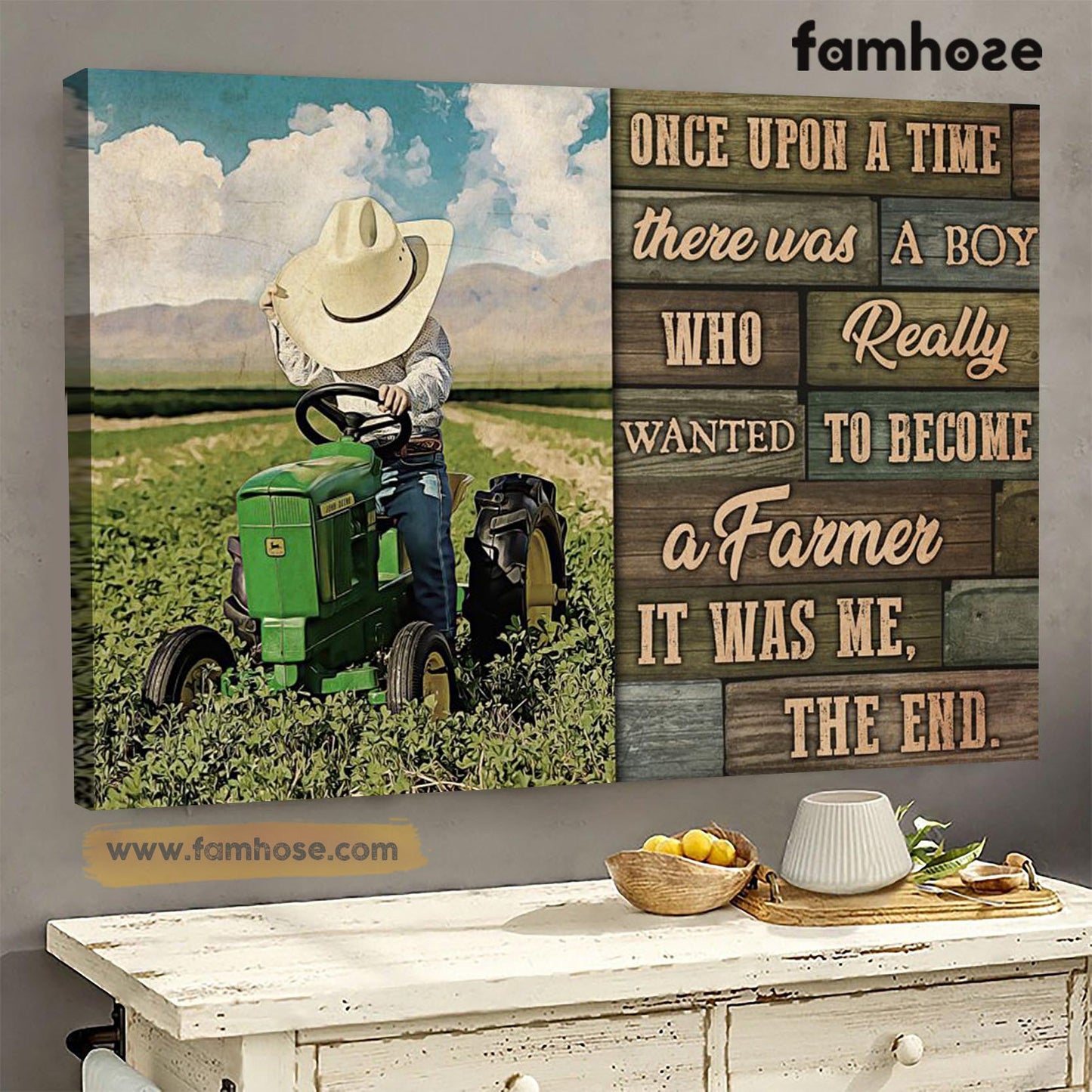 Farm Poster & Canvas, There Was A Boy Who Really Wanted To Become A Farmer, Farmer Canvas Wall Art, Poster Gift For Farm Lovers