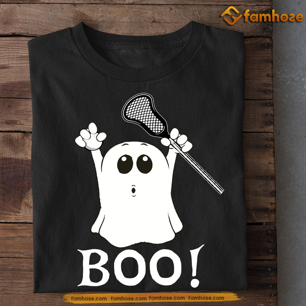 Halloween Lacrosse T-shirt, Boo, Spooky Season Gift For Lacrosse Lovers, Lacrosse Players