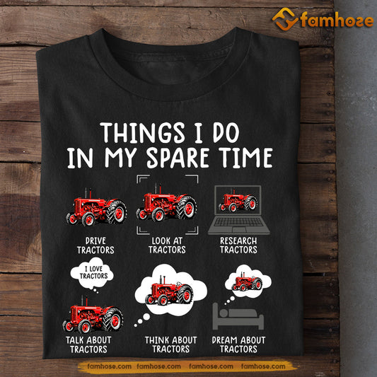 Red Tractor T-shirt, Things I Do In My Spare Time, Gift For Tractor Lovers, Tractor Tees, Farmers