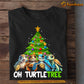 Turtle Christmas T-shirt, Turtles Around Christmas Tree, Gift For Turtle Lovers, Sea Turtle Lovers, Turtle Tees