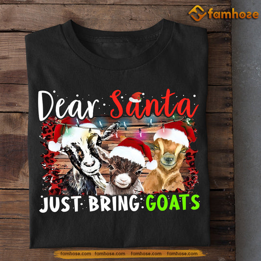 Funny Goat Christmas T-shirt, Just Bring Goats For Me, Gift For Goat Lovers, Goat Farm, Goat Tees