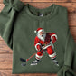 Santa Hockey Christmas Sweatshirt, Sports Crewneck Sweatshirt Gift For Hockey Lovers