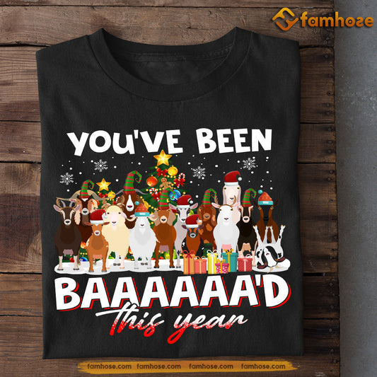 Goat Christmas T-shirt, You've Been Baaaad This Year, Gift For Goat Lovers, Goat Farm, Goat Tees