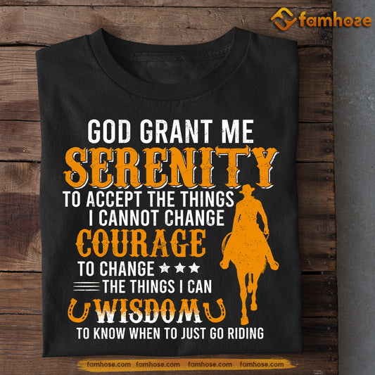 Cowboy T-shirt, God Grant Me Serenity To Accept The Things, Gift For Rodeo Lover, Horse Riders, Equestrians