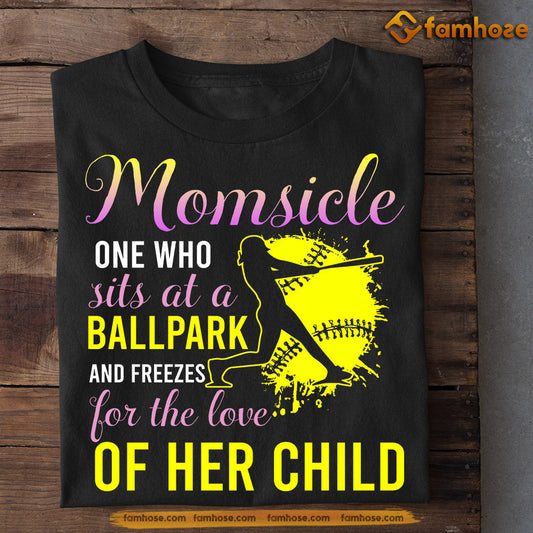 Funny Mother's Day Softball T-shirt, Momsicle Her Child, Gift For Softball Lovers, Softball Players