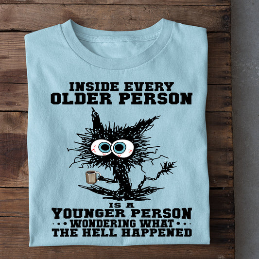 Funny Cat T-shirt, Inside Every Older Person Is A Younger Person, Gift For Cat Lovers, Cat Tees, Cat Owners