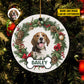 Personalized Dog Christmas Ornament, My Pet, Xmas Circle Ceramic Ornament Gift For Dog Lovers