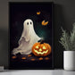 Cute Dreamy Baby Ghost In Autumn Wall Art Print - Dark Surreal Cute Ghost Thanksgiving Halloween Wall Decor