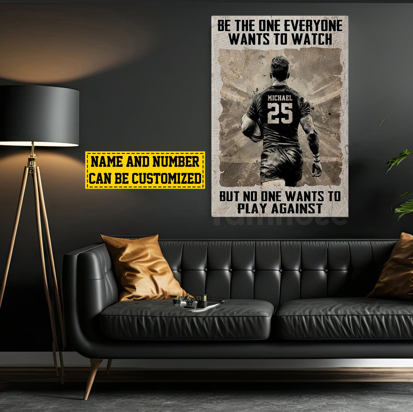 Personalized Motivational Rugby Boy Canvas Painting, Be The One Everyone Wants To, Sports Wall Art Decor, Poster Gift For Rugby Lovers