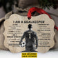 Personalized Motivational Goalkeeper Boy Christmas Ornament, I Am A Goalkeeper, Xmas Aluminum Ornament Gift For Soccer Lovers