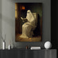 Vintage Ghost In Toilet Reading Book Canvas Art Print - Dark Gothic Boo Ghost In Bathroom Halloween Wall Decor