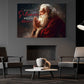 In Moments Of Silence, Wisdom Whispers, Santa Claus Christmas Canvas Painting, Xmas Wall Art Decor - Christmas Poster Gift