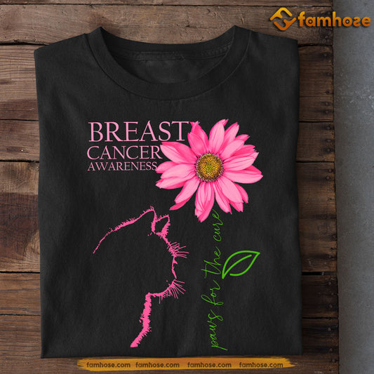 Cat T-shirt, Strong, Gift For Cat Lovers Who Supports Breast Cancer Awareness