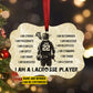 Personalized Lacrosse Boy Christmas Ornament, I Am A Lacrosse Player, Xmas Aluminum Ornament Gift For Lacrosse Lovers