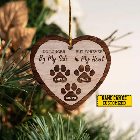 Personalized Dog Christmas Ornament, Xmas Memorial Heart Ceramic Ornament Gift For Dog Lovers