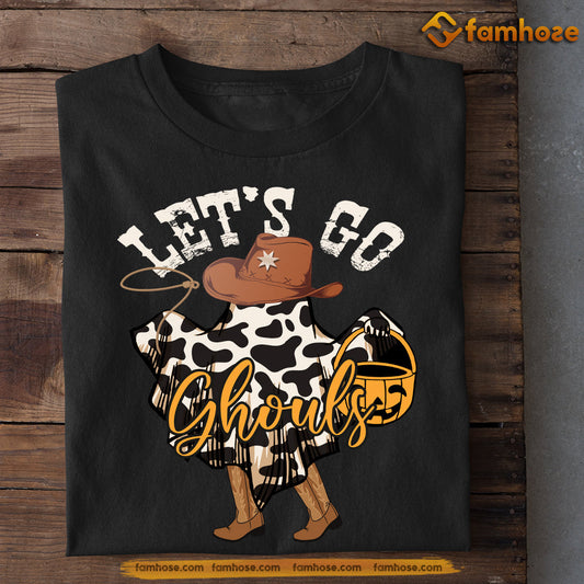 Halloween Cow T-shirt, Let's Go Ghouls, Gift For Cow Lovers, Cow Tees, Farmers Tees