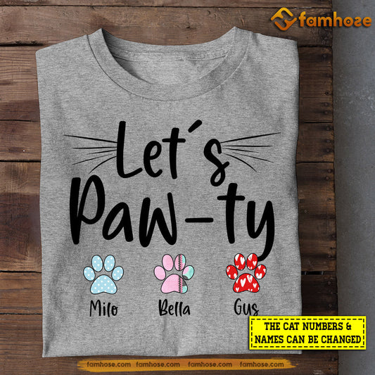 Cute Personalized Cat T-shirt, Let's Paw Ty, Mother's Day Gift For Cat Lovers, Cat Moms, Cat Owners