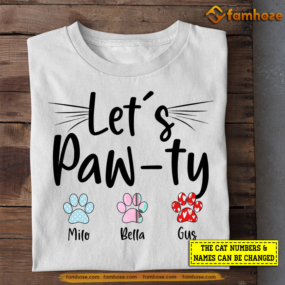 Cute Personalized Cat T-shirt, Let's Paw Ty, Mother's Day Gift For Cat Lovers, Cat Moms, Cat Owners