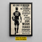 Personalized Motivational Rugby Boy Canvas Painting, Work Hard Everyday, Sports Wall Art Decor, Poster Gift For Rugby Lovers