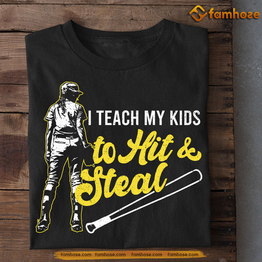 Funny Softball T-shirt, I teach My Kids, Father's Day Gift For Softball Lovers, Softball Players