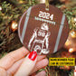 Personalized Football Boy Christmas Ornament, My Life, Xmas Circle Ceramic Ornament Gift For Football Lovers