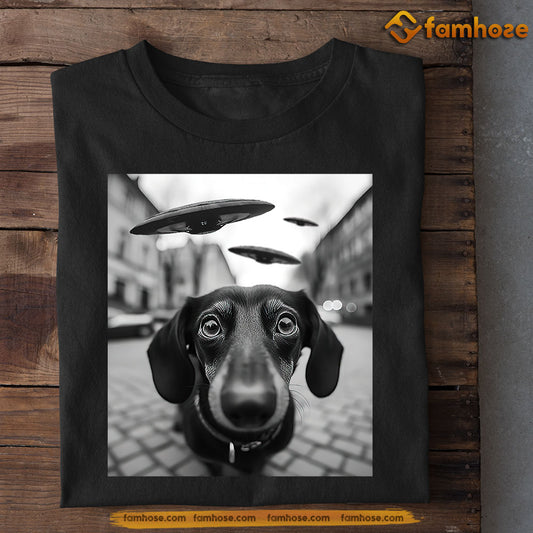 Funny Dachshund Dog T-shirt, Dachshund's UFO Selfie, Gift For Dog Lovers, Dog Owners Tee