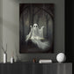 Ghost In Dark Forest Spooky Halloween Canvas Painting, Wall Art Decor - Dark Ghost Halloween Poster Gift