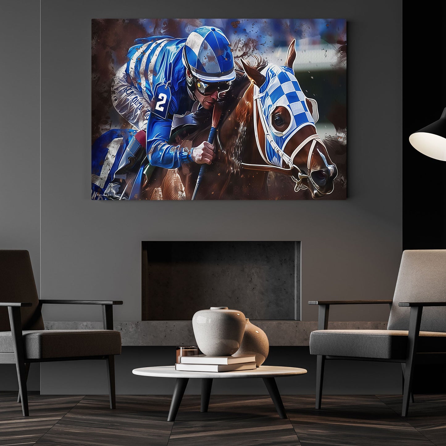 Secretariat Canvas Painting, Let's Begin, Jockey Wall Art Decor, Poster Gift For Horse Racing Lovers