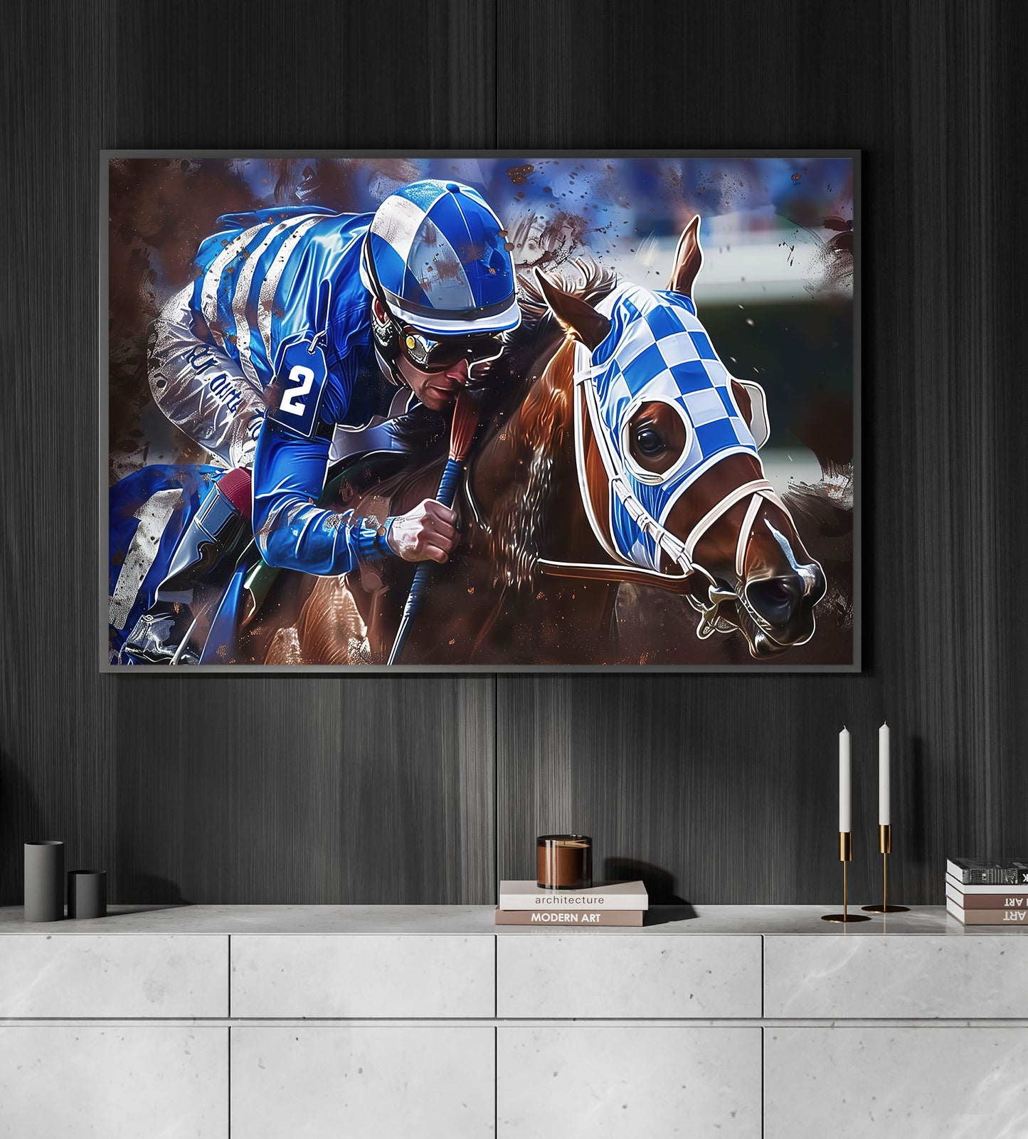 Secretariat Canvas Painting, Let's Begin, Jockey Wall Art Decor, Poster Gift For Horse Racing Lovers