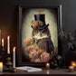 The Gothic Owl Flowers, Victorian Canvas Wall Art - Elegance Animals Poster Gift For Owl Lovers