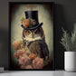 The Gothic Owl Flowers, Victorian Canvas Wall Art - Elegance Animals Poster Gift For Owl Lovers