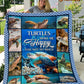 Turtle Blanket, Turtles Make Me Happy You Not So Much Fleece Blanket - Sherpa Blanket Gift For Turtle Lover, Turtle Owners