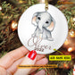 Christmas Elephant Ornament, Cute Elephant Alone Gift For Elephant Lovers, Personalized Custom Circle Ceramic Ornament