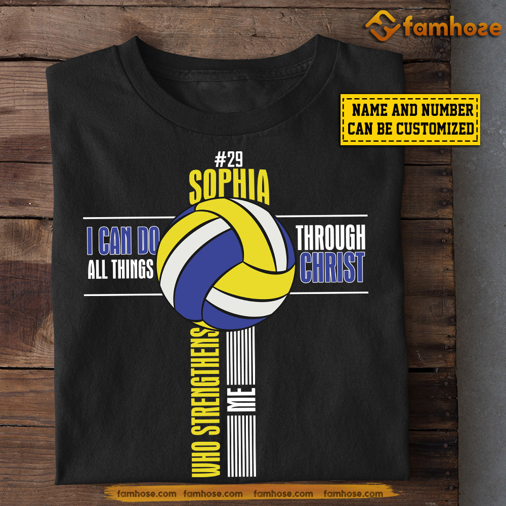 Personalized Volleyball T-shirt, I Can Do All Things, Gift For Volleyball Lovers, Volleyball Players