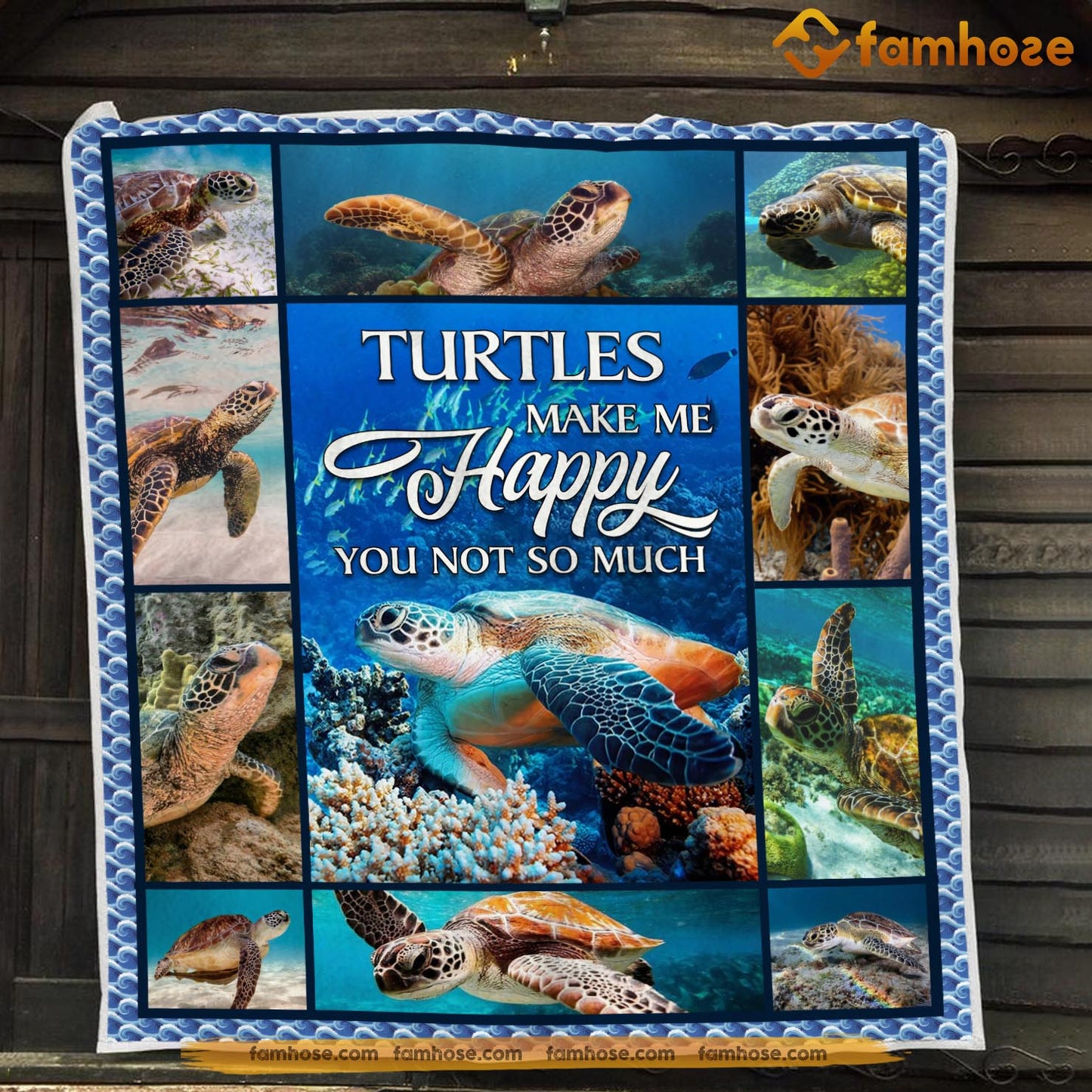 Turtle Blanket, Turtles Make Me Happy You Not So Much Fleece Blanket - Sherpa Blanket Gift For Turtle Lover, Turtle Owners