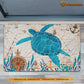 Turtle Doormat, Strong Turtle In The Sea Map Gift For Turtle Lovers, New Home Gift, Housewarming Gift, Turtle Decor