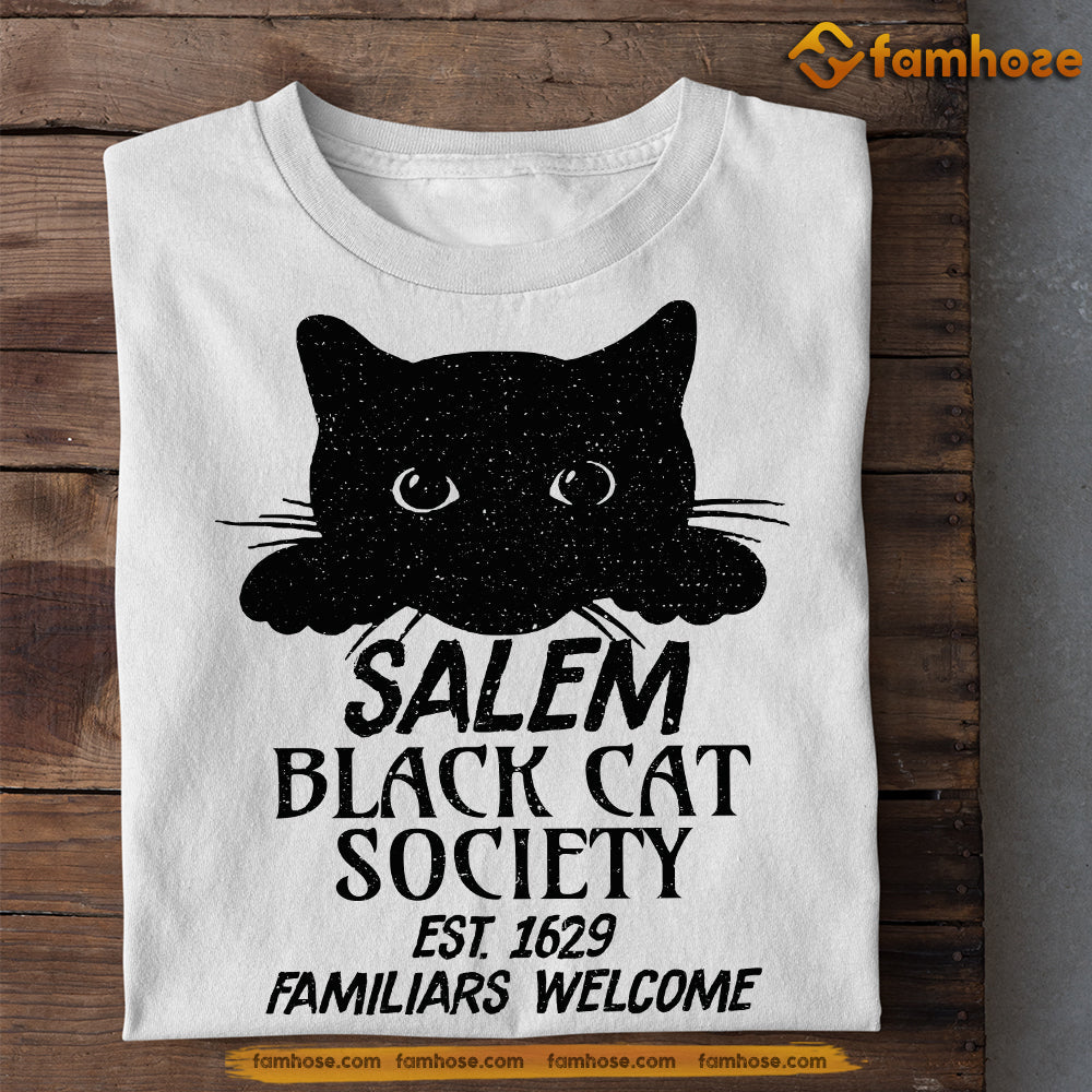 Halloween Black Cat T-shirt, Salem Black Cat, Gift For Cat Lovers, Cat Tees, Cat Owners